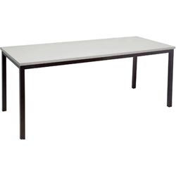 STEEL FRAME TABLE Black with 1800 X 750 White Laminate Top