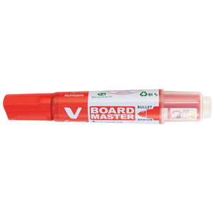 PILOT BEGREEN V BOARD MASTER WHITEBOARD MARKER BULLET TIP RED Box of 10