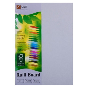 QUILL BOARD 210GSM A4 PACK 50 - GREY