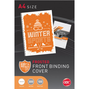 GBC IBICO POLYCOVER BINDING COVERS A4 Clear Frosted 300 Micron (Pack of 100)