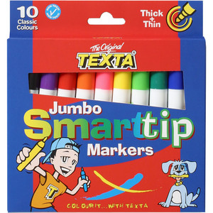 TEXTA JUMBO SMARTTIP MARKERS Assorted, Pk10