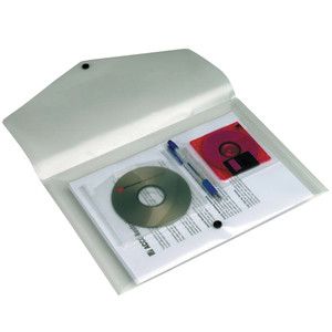 MARBIG POLYPROPYLENE WALLET PLUS CD/HOLDER Foolscap Clear