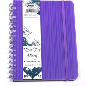 QUILL PREMIUM PP VISUAL ART DIARY A5 120PG 125GSM Violet