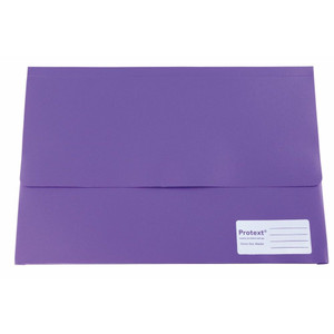 FOOLSCAP PP DOCUMENT WALLET WITH VELCRO CLOSURE - PURPLE