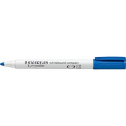 Staedtler 341 Lumocolor Whiteboard Compact Marker 1.0 - 2.0mm Bullet Point - Blue, Box of 10
