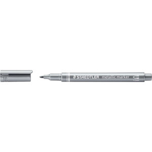 Staedtler 8323 Metallic Marker - Silver, Box of 10