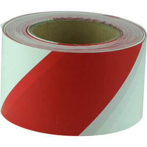 MAXISAFE BARRICADE TAPE Red & White 75mm x 100m