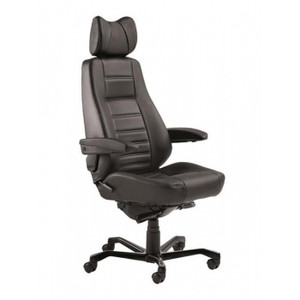 CONTROLLER CHAIR BLACK LEATHER