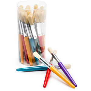 EDVANTAGE STUBBY PAINT BRUSHES Stubby Plastic Handle Brush Set, Pk30