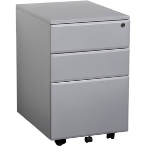 SUMMIT METAL MOBILE PEDESTAL 2 Drawer 1 file Silver