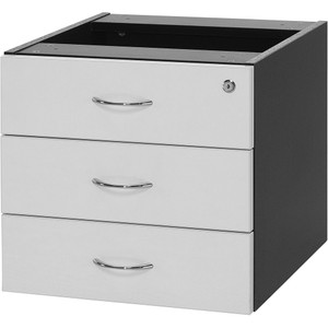 LOGAN FIXED PEDESTAL 3 Drawer White & Ironstone