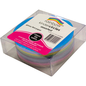 RAINBOW KINDER CIRCLES 84GSM Glossy Flint S/S 120mm Asst BX500