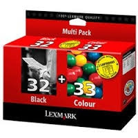 LEXMARK NO 32/33 ORIGINAL COMBO PACK Suits Lexmark Z815, Z816, Z818, X3330, X3350, X5250, X5270, X5450, X5470, X7170, X7350, X8300, X8350, P915, P4350, P6210, P6250