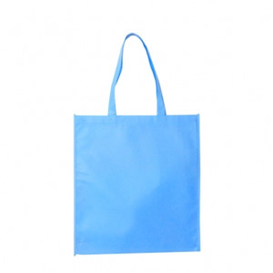 CYAN NON WOVEN BAG WITH NO GUSSET 80GSM POLYPROPYLENE LONG SHOULDER HANDLES 38CMX42CM