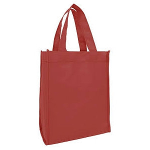 MAROON NON WOVEN BAG WITH NO GUSSET 80GSM POLYPROPYLENE LONG SHOULDER HANDLES 38CMX42CM