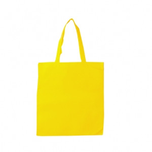 YELLOW NON WOVEN BAG WITH NO GUSSET 80GSM POLYPROPYLENE LONG SHOULDER HANDLES 38CMX42CM