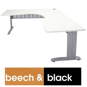 RAPID SPAN CORNER WORKSTATION W1800xD1500xH700mm Beech Top Black Legs