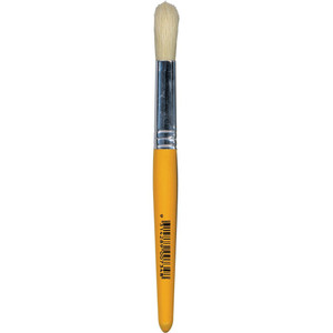 EDVANTAGE STUBBY PAINT BRUSHES Stubby Round Hogs Hair Bristle Brush - Wooden, Pk12