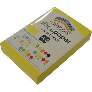 RAINBOW OFFICE PAPER A4 80GSM Yellow Ream of 500 ** ETA 29/7/2024 **