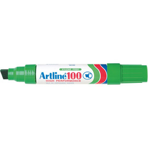 ARTLINE 100 PERMANENT MARKERS Large Chisel Green Each