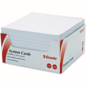 ESSELTE RULED SYSTEM CARDS 127x76mm 5x3 Wht Pk500