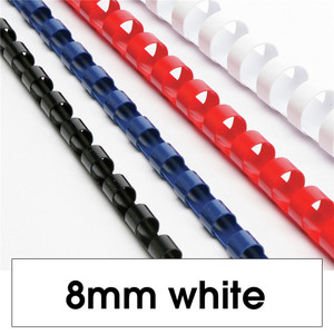 REXEL BINDING COMB 8mm 21Loop 45Sht Cap White PK100