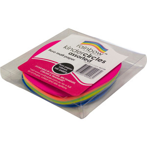 KINDER SHAPES Fluoro Paper Circles 120mm, Pk100