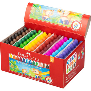 Faber-Castell Kindergarten Wax Crayons Chublets Pack 96 Crayons (inc. 12 Colours)