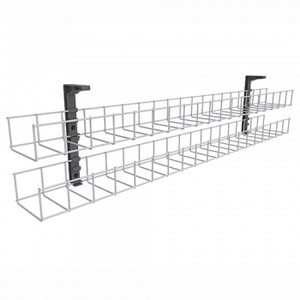 DUEL TIER CABLE BASKET 1550MM (W) 2 X TRAY 2 X MOUNTING BRACKET Black