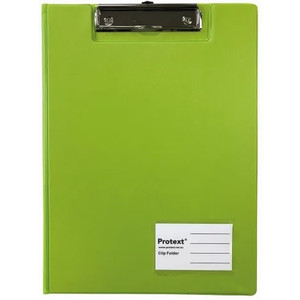 PROTEXT A4 PP CLIP FOLDER - LIME GREEN