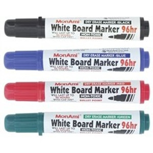 MON AMI WHITEBOARD MARKER Bullet Point Assorted Bx12