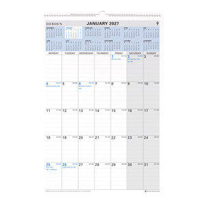 DEBDEN CALENDAR SERIES WIRO WALL PLANNER 394x577mm (Pre-Order Now for 2027)
