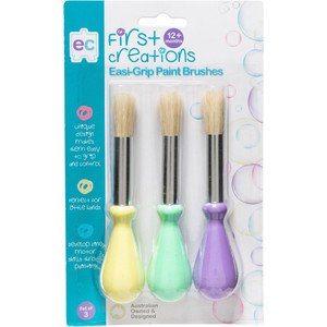 First Creations Easi-Grip Brushes Paint Pack of 3