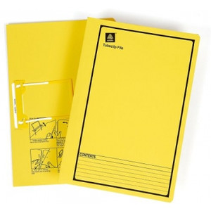 AVERY TUBECLIP FILES Foolscap Yellow Printed Black Bx20
