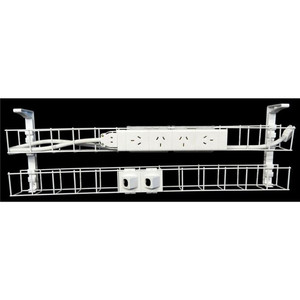 RAPID CABLE MANAGEMENT DUAL BASKET 1550MM 4GPO +2DATA 2.5M INTERCONNECTING LEAD-WHITE
