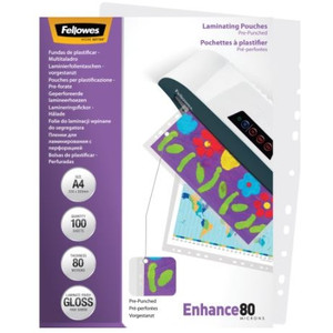 Fellowes Imagelast Laminating Pouch A4 80 Micron Pre-Punched Pack of 100