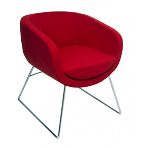 SPLASH CUBE LOUNGE CHAIR Red Fabric