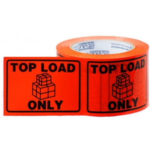 LABEL RIP TOP LOAD ONLY 75mm x 50m, 500 labels Per Roll, Perforated Black on Orange