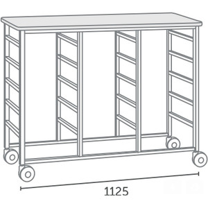 MOBILE STORAGE TROLLEY 15 Bin 1125w x900h x485d  *** Custom Made - ETA 6-8 weeks from time of order ***