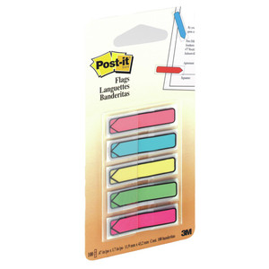 POST-IT ARROW FLAGS 684-ARR2 Bright - Blue, Green, Orange, Pink & Yellow, Pk100 **