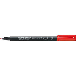 Staedtler 318 Lumocolor Pens Permanent 0.6mm Fine - Red, Box of 10