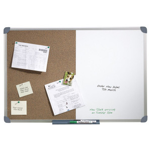 PENRITE COMBO BOARD Melamine / Cork with Aluminium Frame 900x600mm