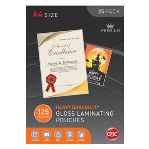 IBICO LAMINATING POUCHES A4 125Micron Gloss PK25