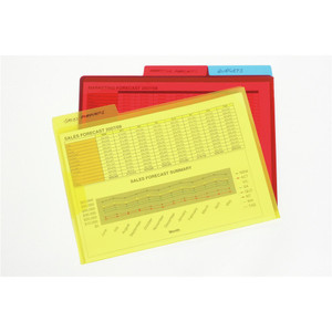 MARBIG LETTER FILE SECURE FLAP CLEAR WITH TAB A4 Pack Of 3