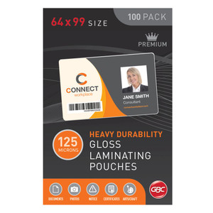 GBC IBICO LAMINATING POUCH 64x99 125 Micron Keycard 100Pk