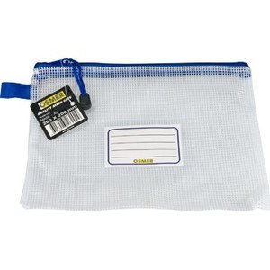 OSMER CLEAR MESH PENCIL CASE A5 26 X 20CM SINGLE ZIPPER