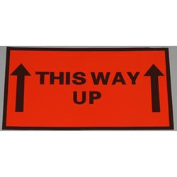 FLUORO LABEL THIS WAY UP 130x75mm (Roll of 500)
