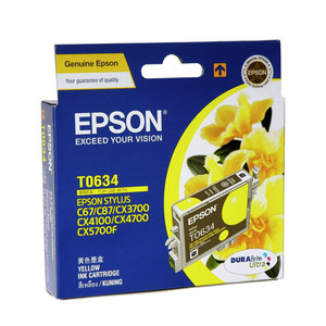 EPSON T0634 ORIGINAL YELLOW INK CARTRIDGE Suits C67/C87/CX3700/4100/4700