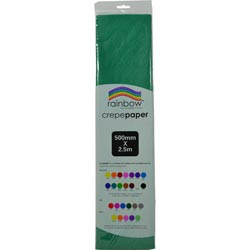 RAINBOW CREPE PAPER 500mmx2.5m Emerald, Pk12