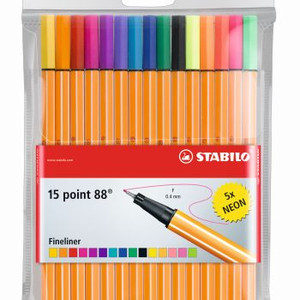 STABILO POINT 88 FINELINER Neon Wallet 15